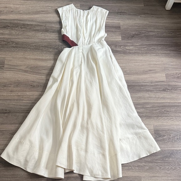 Aje Dress Ivory and Mahogany Asymmetrical Reflection Cut out hi lo Size 10 - Picture 4 of 12